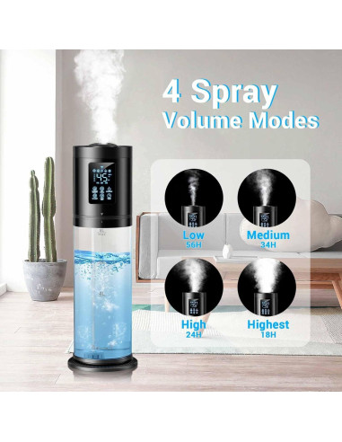 Humidificador Hiswelle 8L Ultrasónico con Difusor y Luz LED