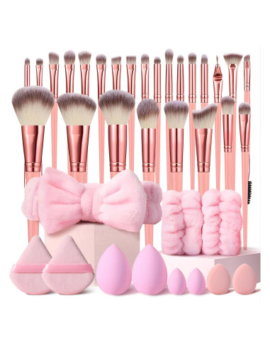 Conjunto de 36 Brochas de Maquillaje Rosa HGHDBT Profesional