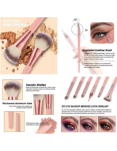 Conjunto de 36 Brochas de Maquillaje Rosa HGHDBT Profesional