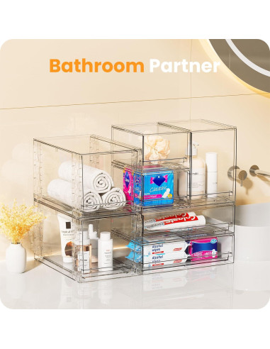 Cajones de Almacenamiento Apilables A-LuGei 19.1 cm Acrílico