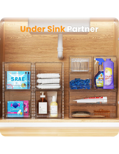 Cajones de Almacenamiento Apilables A-LuGei 19.1 cm Acrílico