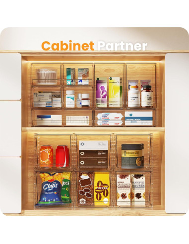 Cajones de Almacenamiento Apilables A-LuGei 19.1 cm Acrílico