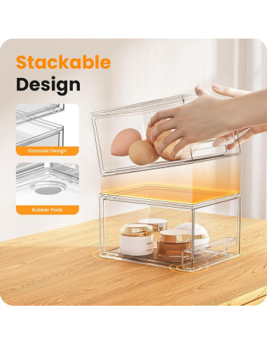 Cajones de Almacenamiento Apilables A-LuGei 19.1 cm Acrílico