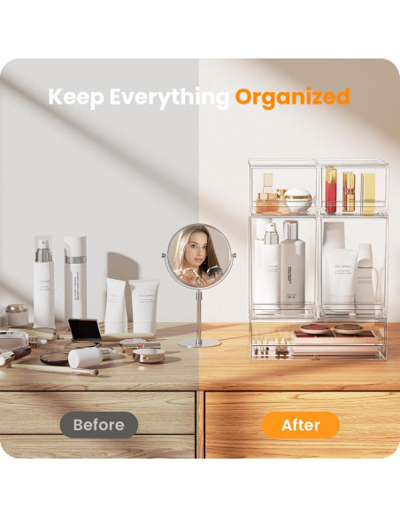 Cajones de Almacenamiento Apilables A-LuGei 19.1 cm Acrílico