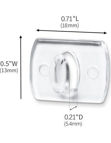 100 Clips Transparentes MOVELYST con 120 Tiras Adhesivas