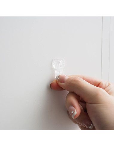 100 Clips Transparentes MOVELYST con 120 Tiras Adhesivas