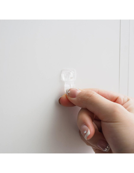 100 Clips Transparentes MOVELYST con 120 Tiras Adhesivas