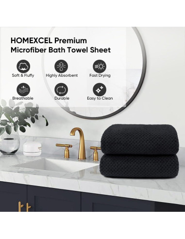 HOMEXCEL Toallas de Baño Ultra Suaves Paquete de 2 178x89cm