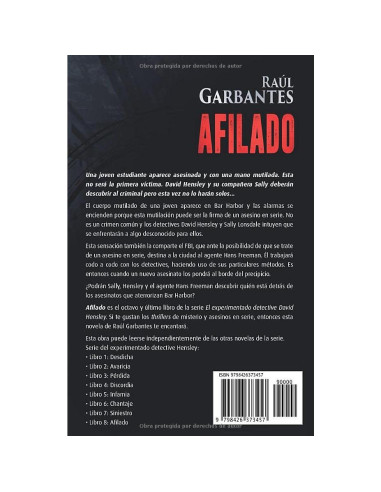 Afilado: Un thriller de misterio del detective Hensley (Casos de Bar Harbor) (Spanish Edition)