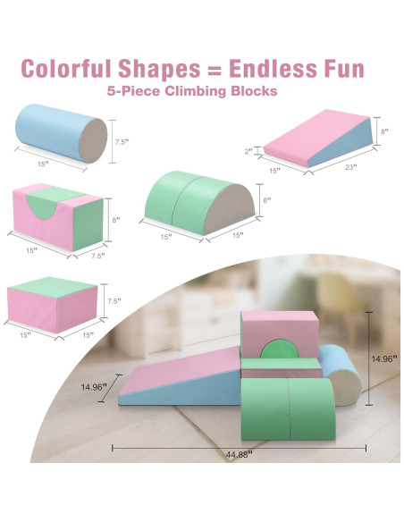 Conjunto de Juguetes de Escalada M HI-Mat 5 Piezas Rosa