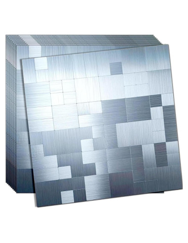 Azulejo Mosaico Autoadhesivo Weimeisc 30x30 cm Acero Inoxidable