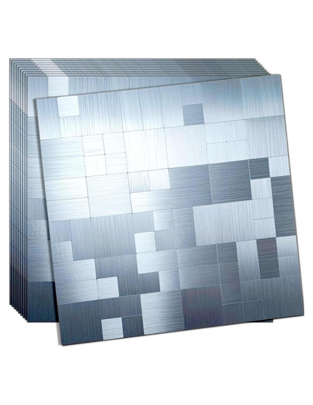 Azulejo Mosaico Autoadhesivo Weimeisc 30x30 cm Acero Inoxidable