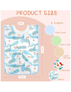 Baberos de Toalla Newwiee 5 Pcs para Bebé Unisex Absorbentes 2