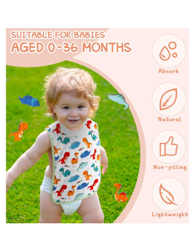 Baberos de Toalla Newwiee 5 Pcs para Bebé Unisex Absorbentes