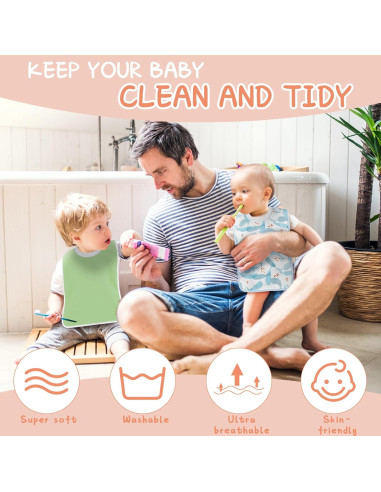 Baberos de Toalla Newwiee 5 Pcs para Bebé Unisex Absorbentes
