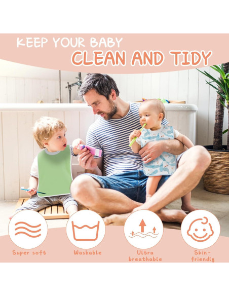 Baberos de Toalla Newwiee 5 Pcs para Bebé Unisex Absorbentes