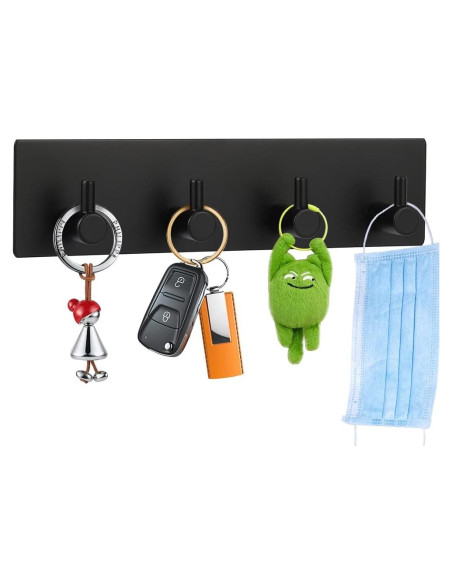 Soporte de Llaves Picowe Negro 4 Filas Acero Inoxidable