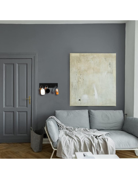 Soporte de Llaves Picowe Negro 4 Filas Acero Inoxidable