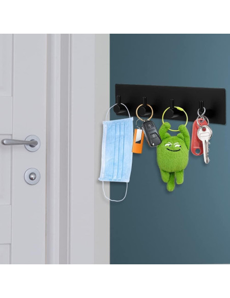 Soporte de Llaves Picowe Negro 4 Filas Acero Inoxidable