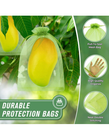 Bolsas de Protección para Frutas ANZNKU 100pcs 20x30 cm Verde