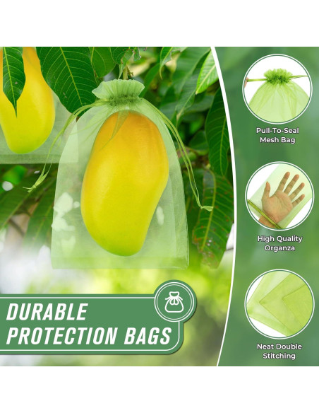 Bolsas de Protección para Frutas ANZNKU 100pcs 20x30 cm Verde