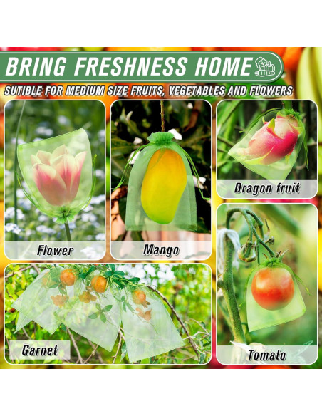 Bolsas de Protección para Frutas ANZNKU 100pcs 20x30 cm Verde