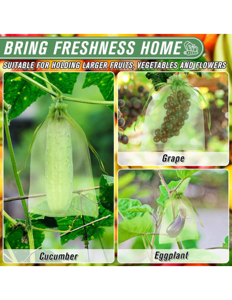 Bolsas de Protección para Frutas ANZNKU 100pcs 20x30 cm Verde