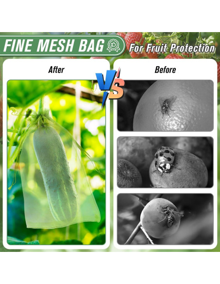 Bolsas de Protección para Frutas ANZNKU 100pcs 20x30 cm Verde