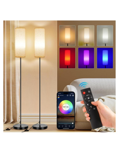 Lámpara de Pie Regulable FRIDEKO HOME 2 Pack Beige 9W