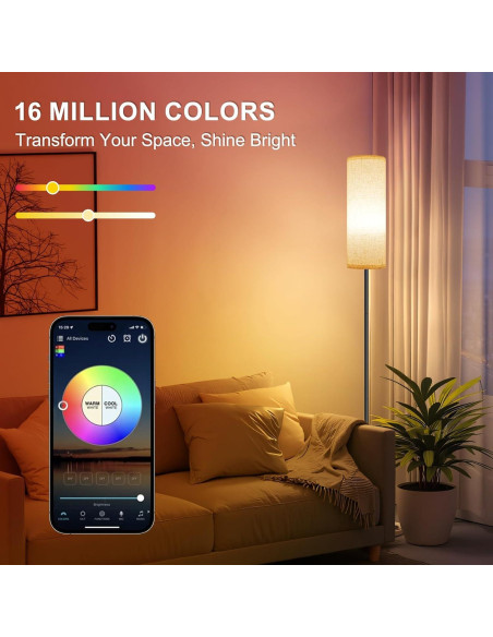 Lámpara de Pie Regulable FRIDEKO HOME 2 Pack Beige 9W