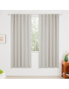 Cortinas Blackout Deconovo 132x183 cm 2 Paneles Beige 2