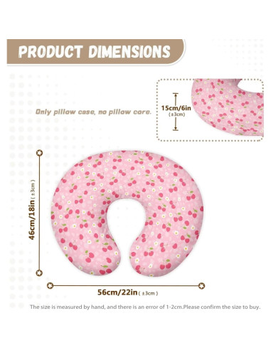 Funda de Almohada de Lactancia Hzeswody Cereza Suave