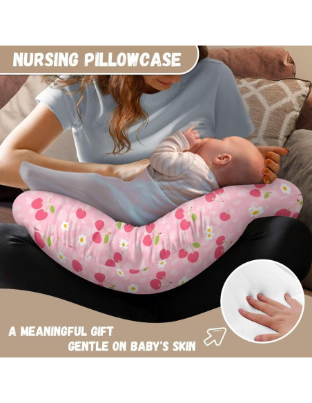 Funda de Almohada de Lactancia Hzeswody Cereza Suave