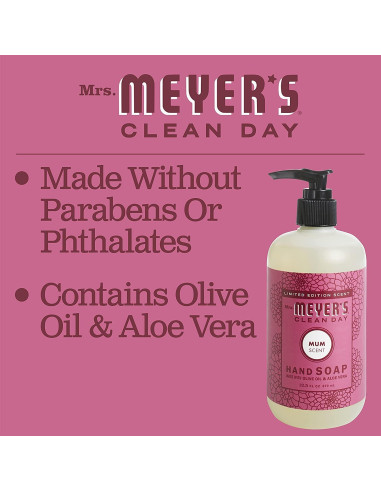 Jabón de Manos Mrs. Meyer's Clean Day Mum 370 ml x 3 Gel