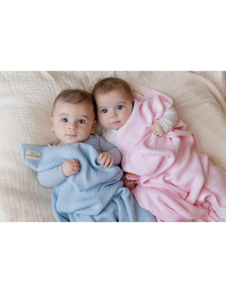 Manta de Envolver 100% Algodón Orgánico Bleu La La Rosa Pálido