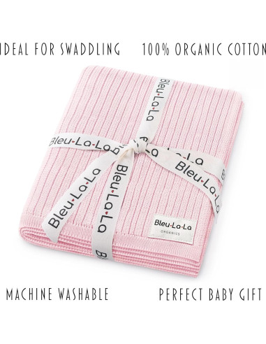 Manta de Envolver 100% Algodón Orgánico Bleu La La Rosa Pálido