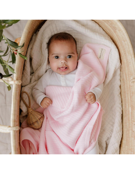 Manta de Envolver 100% Algodón Orgánico Bleu La La Rosa Pálido