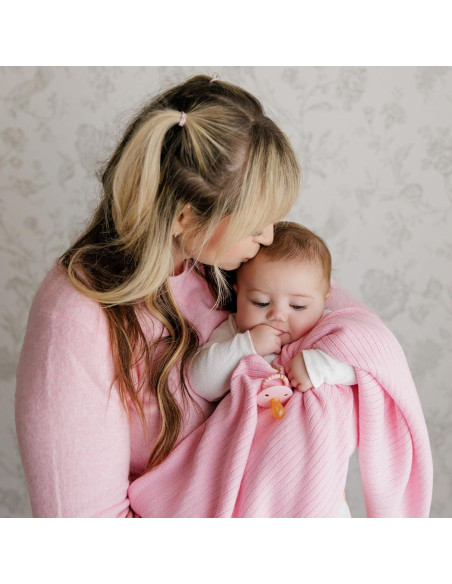 Manta de Envolver 100% Algodón Orgánico Bleu La La Rosa Pálido