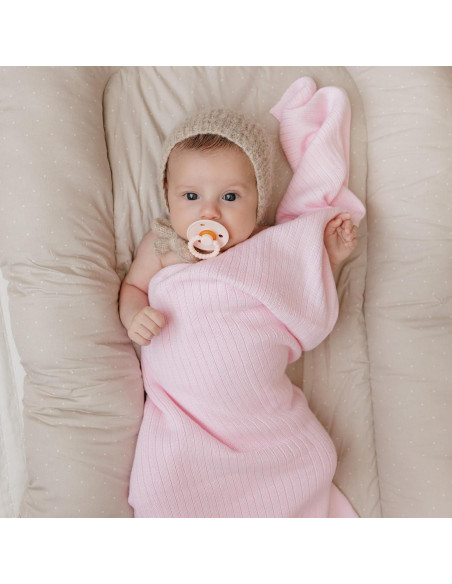 Manta de Envolver 100% Algodón Orgánico Bleu La La Rosa Pálido