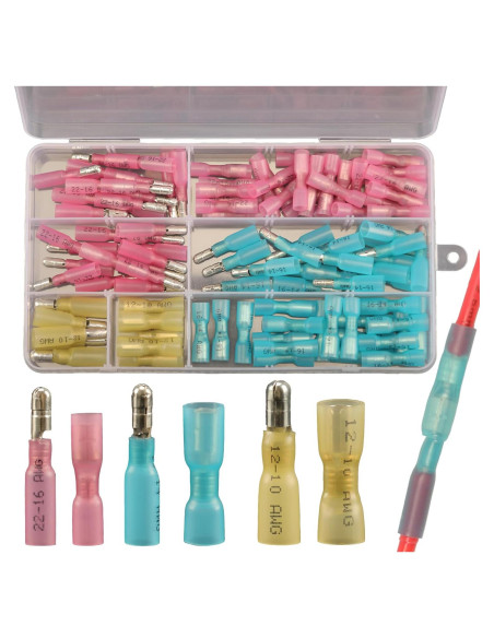 Kit de 110 Conectores de Cable de Bala Termoretráctiles Feggizuli