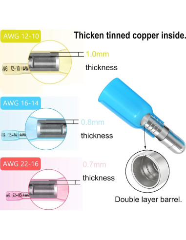 Kit de 110 Conectores de Cable de Bala Termoretráctiles Feggizuli