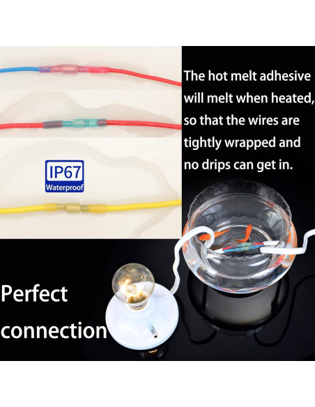 Kit de 110 Conectores de Cable de Bala Termoretráctiles Feggizuli