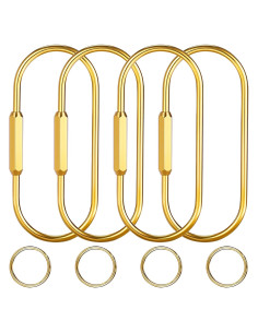 Anillas de Llave de Latón Tiezzi Gold, 4 Piezas con Carabinero
