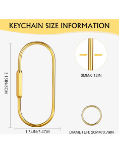 Anillas de Llave de Latón Tiezzi Gold, 4 Piezas con Carabinero 2