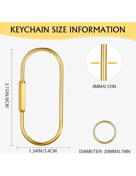 Anillas de Llave de Latón Tiezzi Gold, 4 Piezas con Carabinero