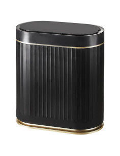 Papelera de Baño ELPHECO 7.5L Sensor Movimiento Negro-Dorado