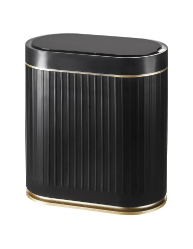 Papelera de Baño ELPHECO 7.5L Sensor Movimiento Negro-Dorado