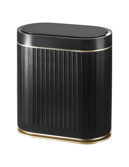 Papelera de Baño ELPHECO 7.5L Sensor Movimiento Negro-Dorado