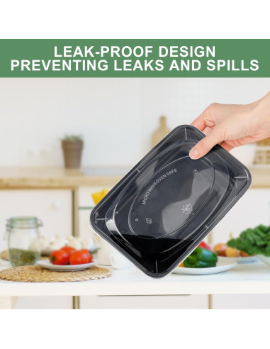 Contenedores de Comida Reutilizables Kapawze 38 oz 92 Pcs