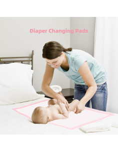 Almohadillas Desechables para Cambiar Bebés Nihao Honey 100 Unidades 33x46 cm Rosa 2